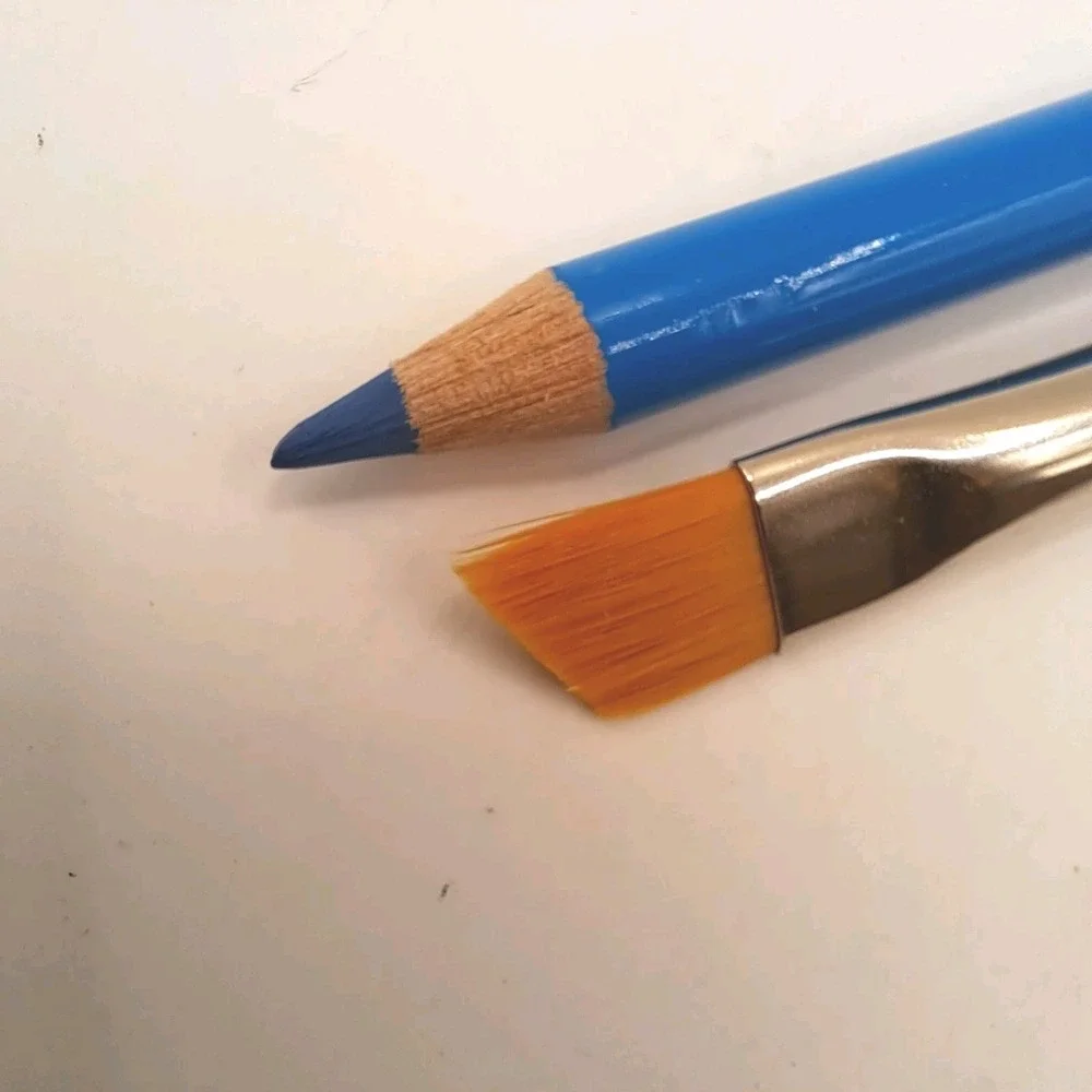 Art Supply Lot - Brushes, Watercolor Markers, Acrylic Paint Samples, Pencil *NEW